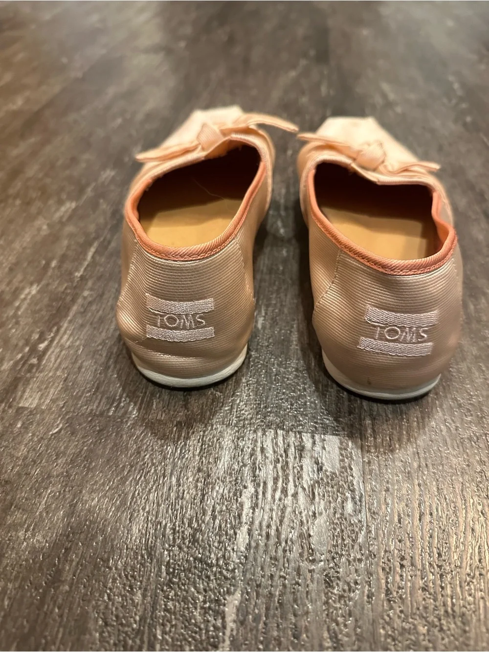 TOMS Women's Peach Bow Slip-On Flats
